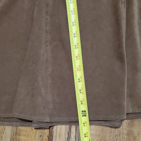 NWOT Tribal Stretch-Extensible Camel Brown Skirt Faux Suede Midi Skirt Size 10 - Picture 11 of 11
